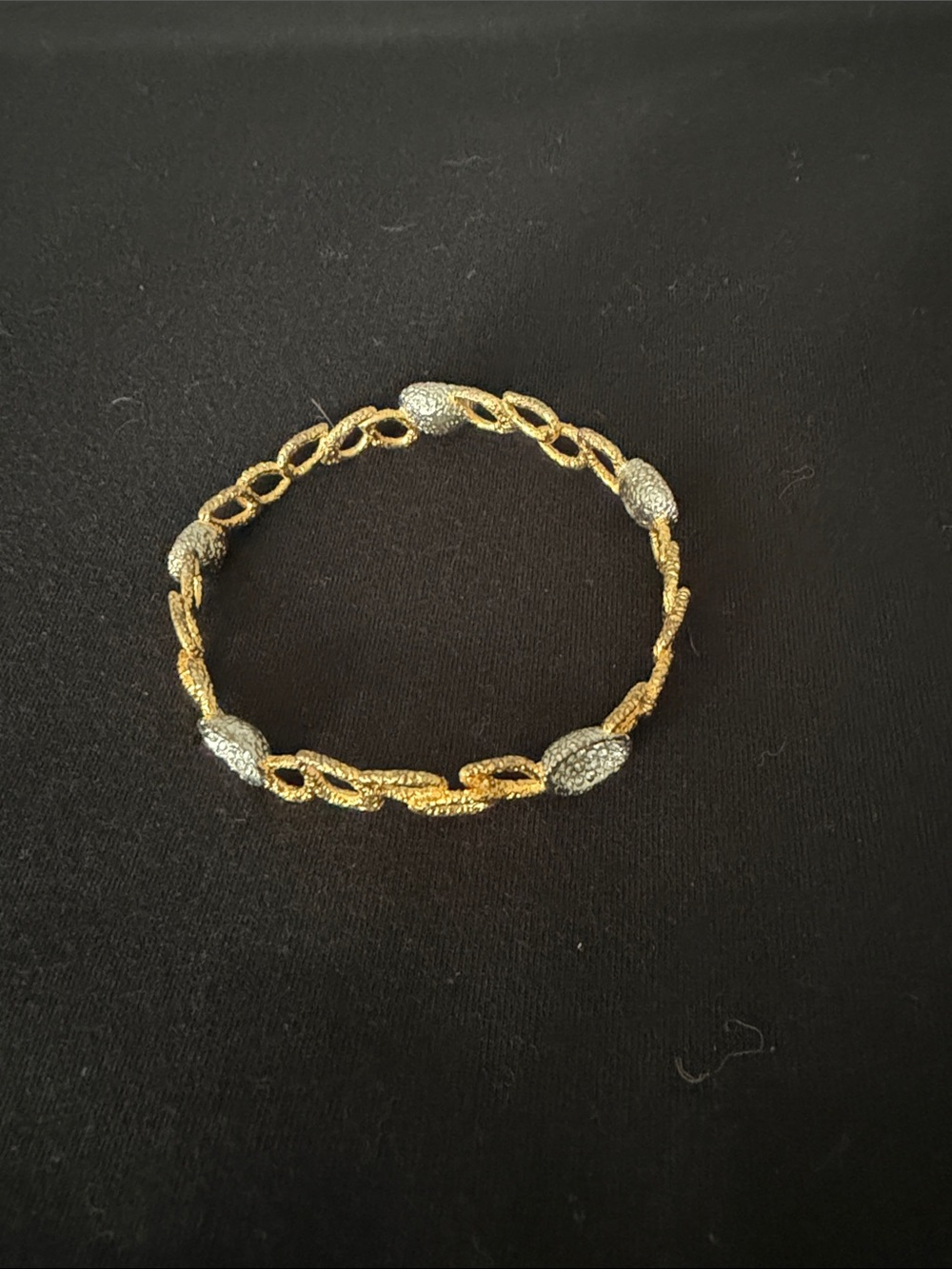 Alexis Bittar Two-Tone Textured Link Bracelet in Gold and Silver